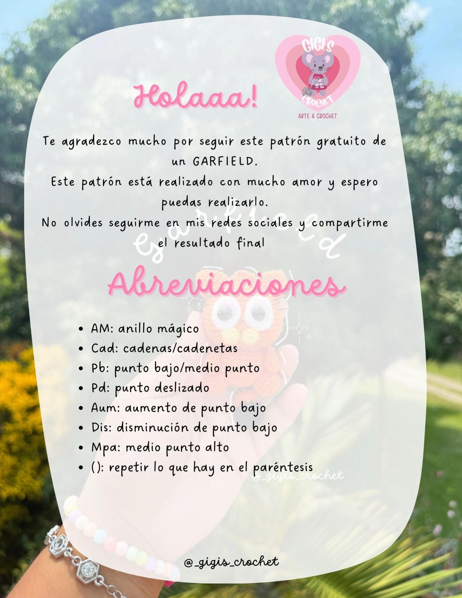 Patrón Gratuito de Garfield Amigurumi: Instrucciones Paso a Paso