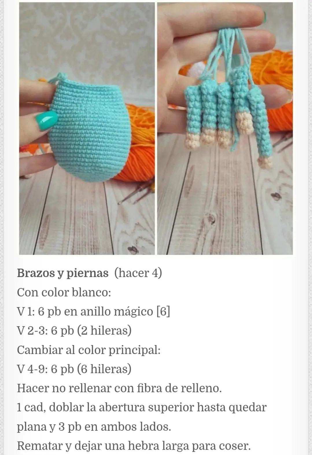 Patrón gratuito de llavero de gato Amigurumi: cuerpo, cabeza, brazos y piernas