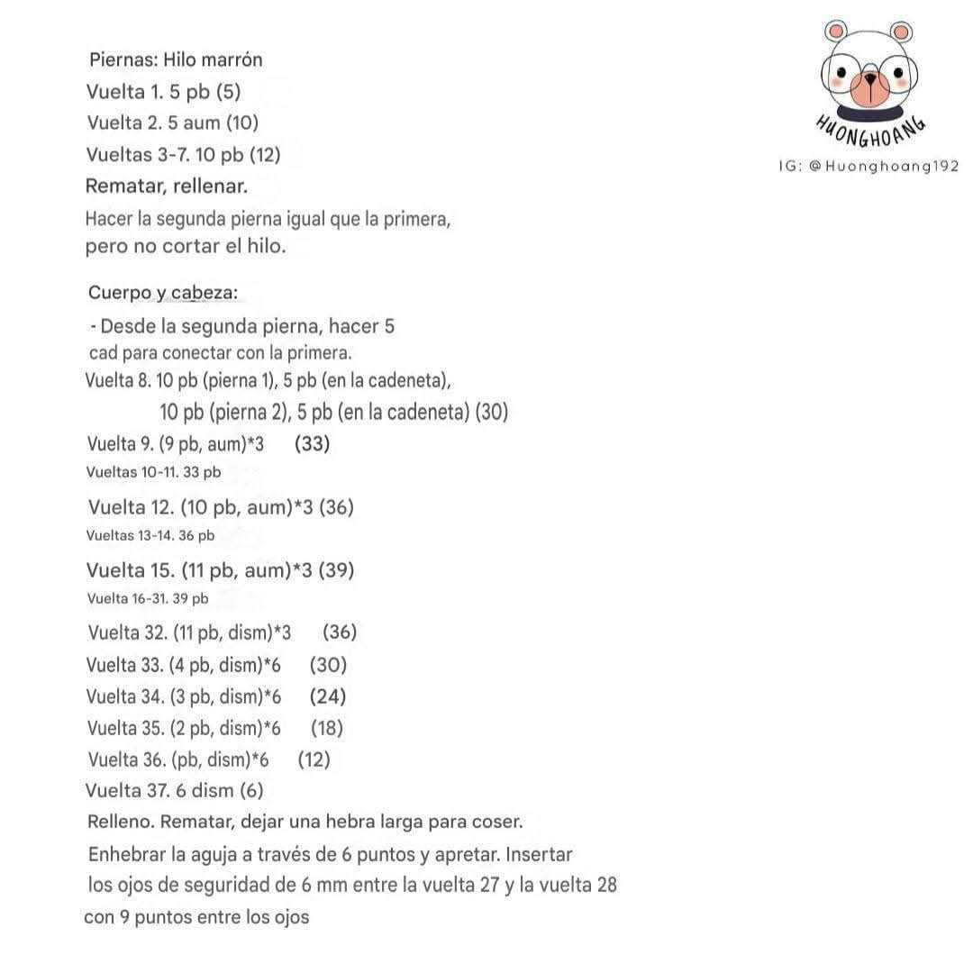 Patrón gratuito de oso amigurumi con gorro y lazo