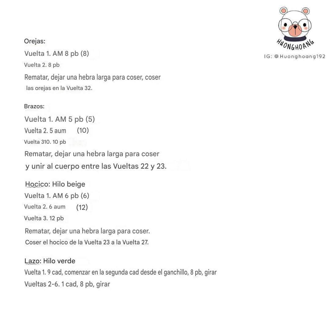 Patrón gratuito de oso amigurumi con gorro y lazo