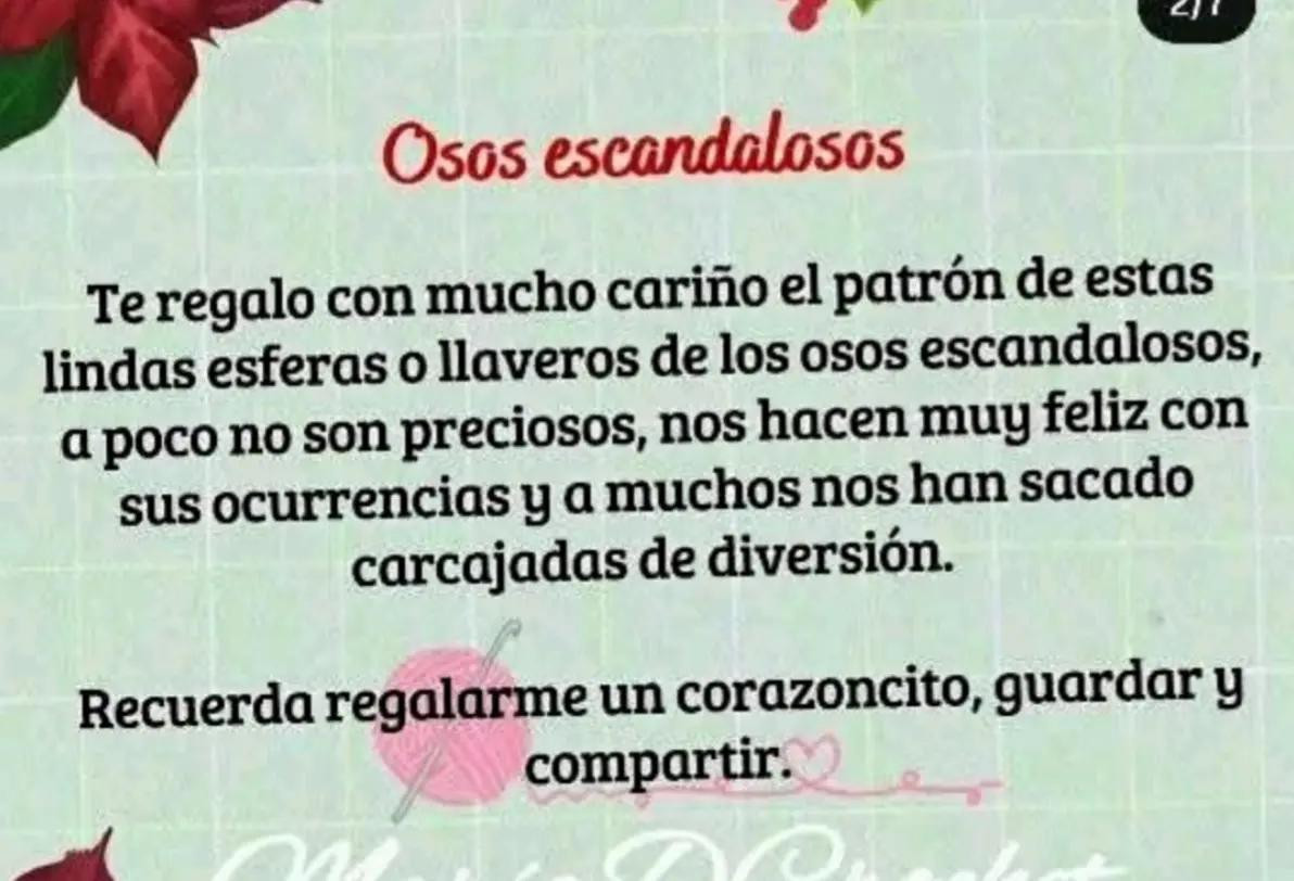 Patrón gratuito de osos escandalosos amigurumi navideños