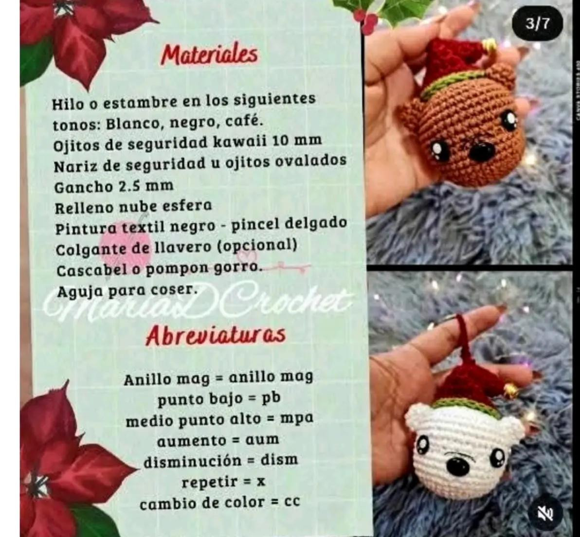 Patrón gratuito de osos escandalosos amigurumi navideños