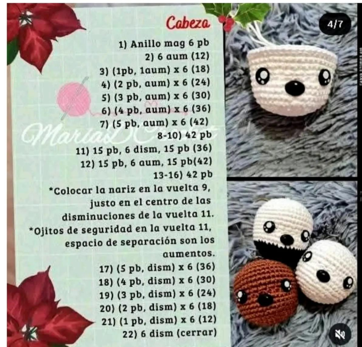Patrón gratuito de osos escandalosos amigurumi navideños