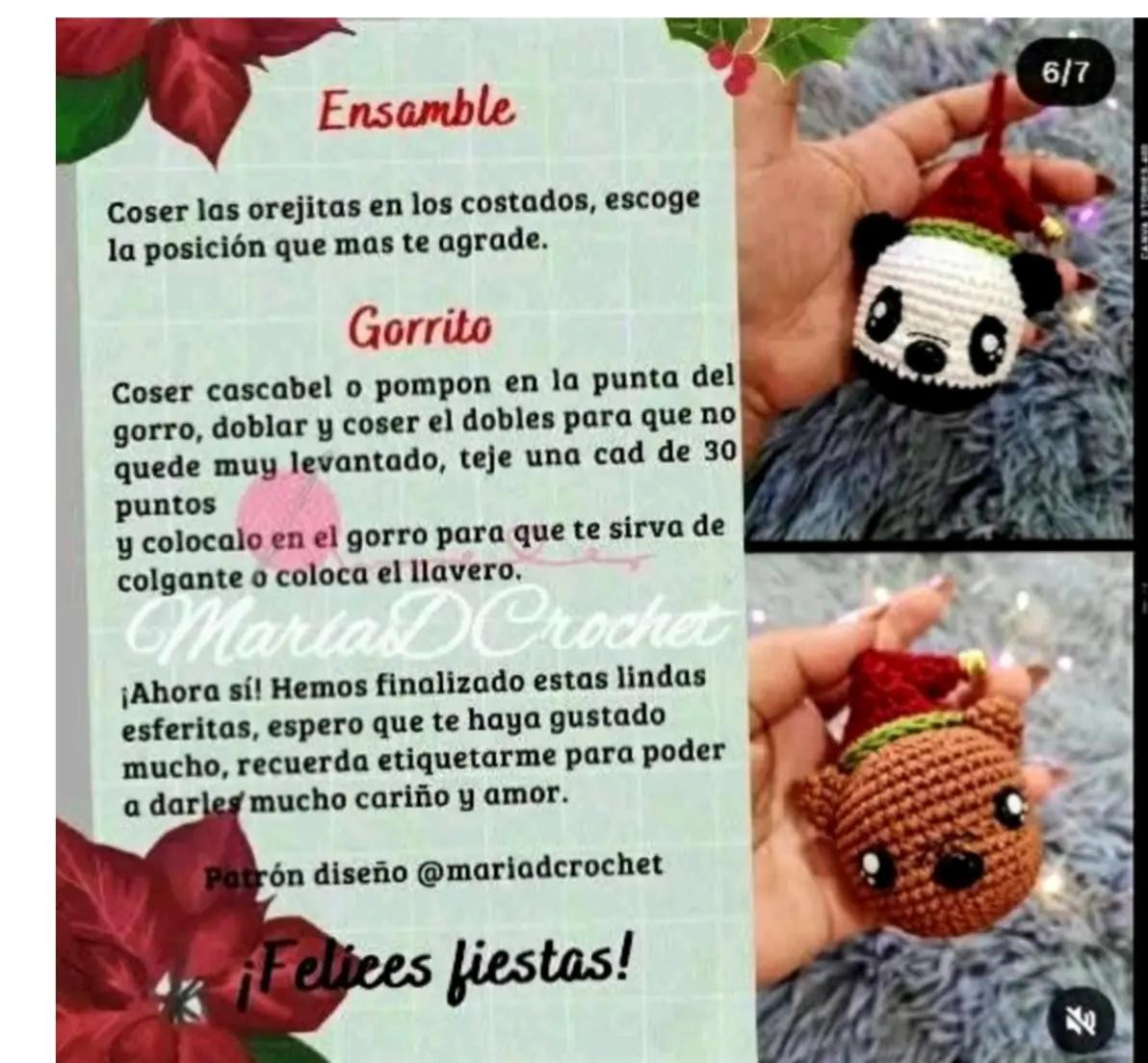 Patrón gratuito de osos escandalosos amigurumi navideños
