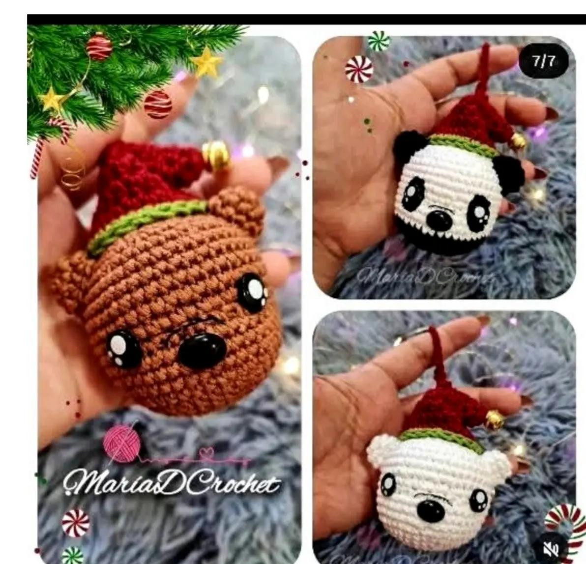 Patrón gratuito de osos escandalosos amigurumi navideños