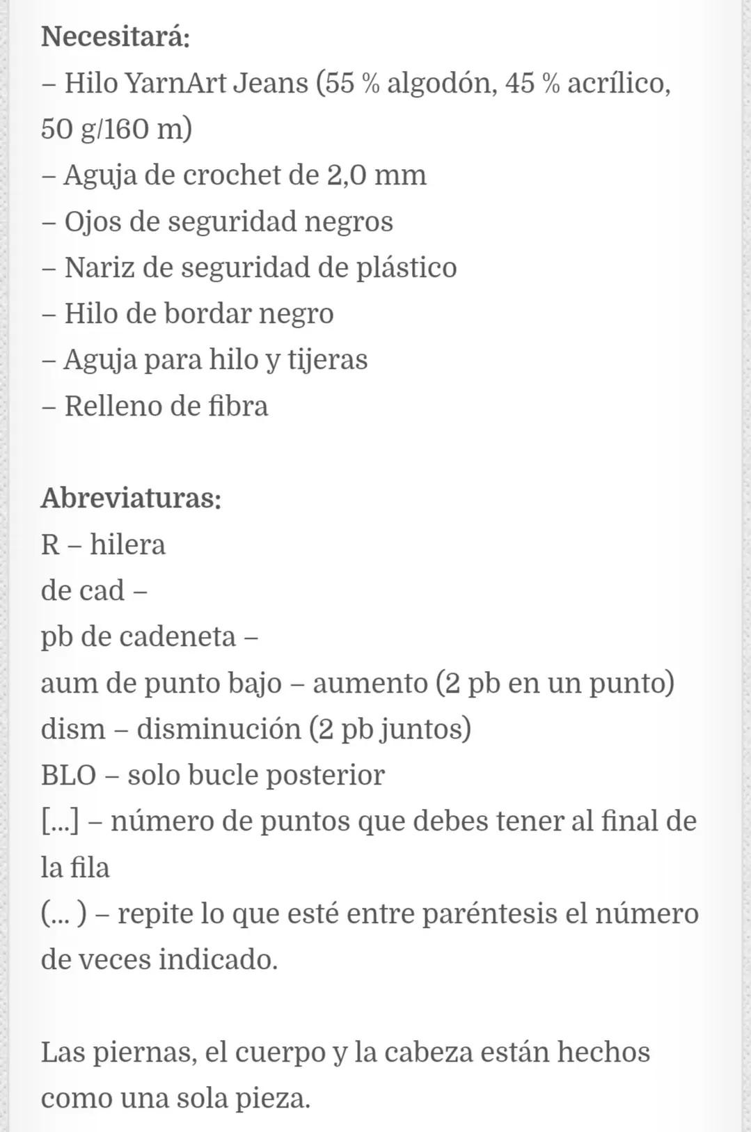 Patrón gratuito de perro cachorro Amigurumi: Instrucciones paso a paso para tejer con hilo YarnArt Jeans