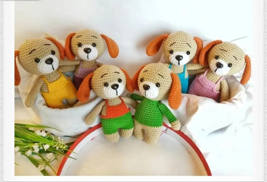 Patrón gratuito de perro cachorro Amigurumi: Instrucciones paso a paso para tejer con hilo YarnArt Jeans