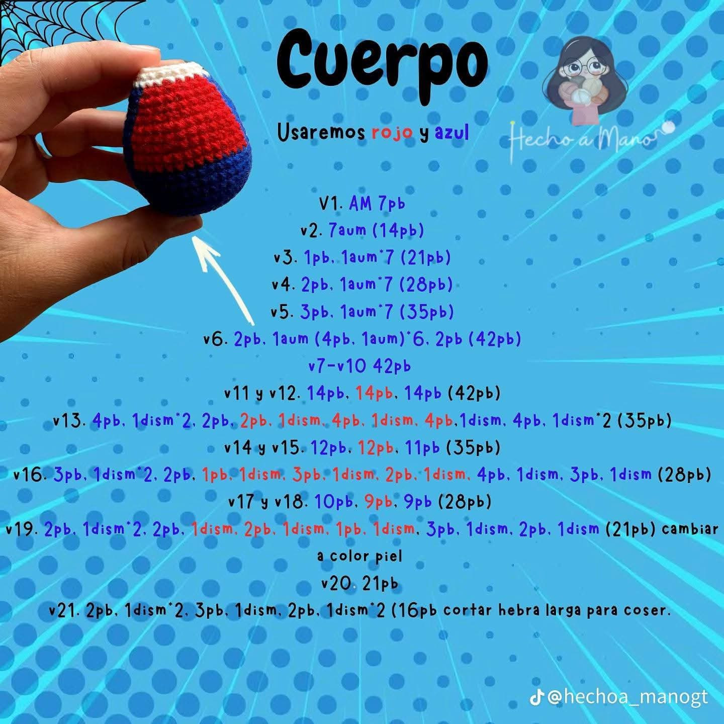 Patrón Gratuito de Spiderman Amigurumi