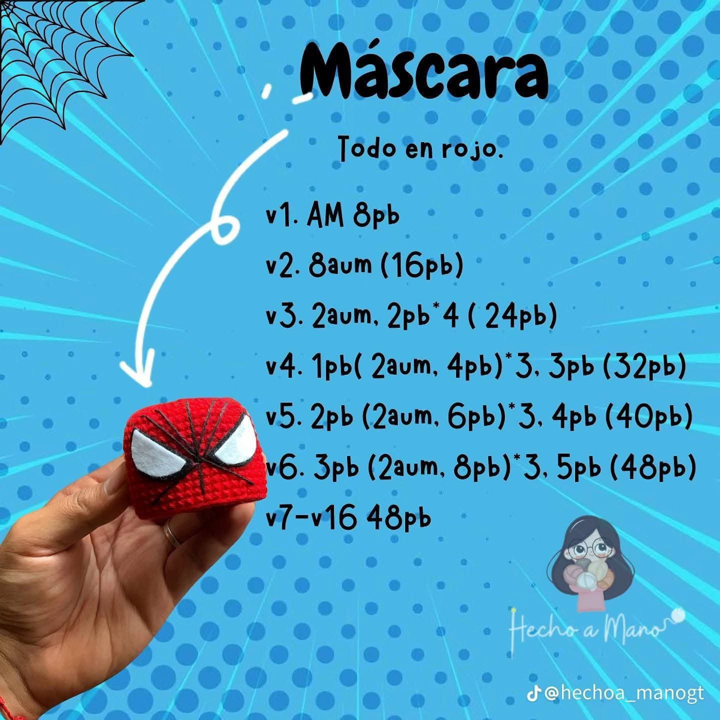 Patrón Gratuito de Spiderman Amigurumi