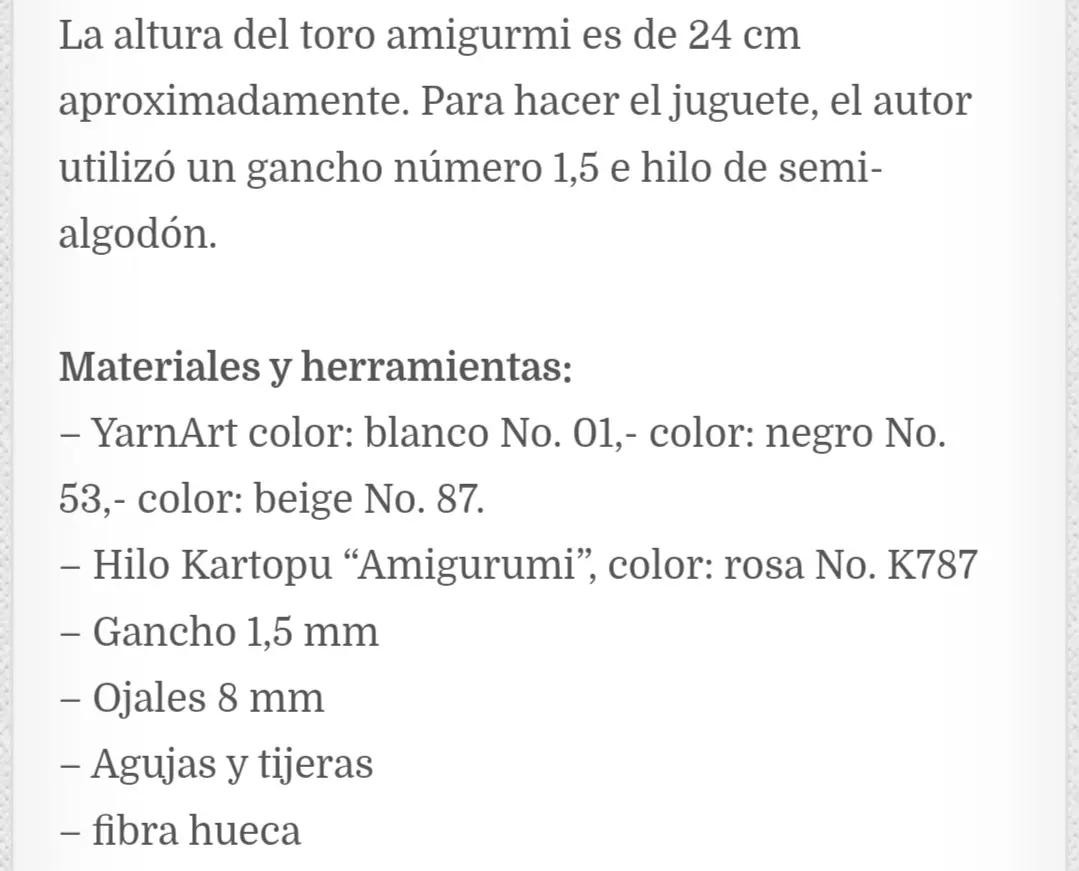 Patrón gratuito de vaca amigurumi crochet: guía paso a paso para cabeza y orejas con hilo YarnArt