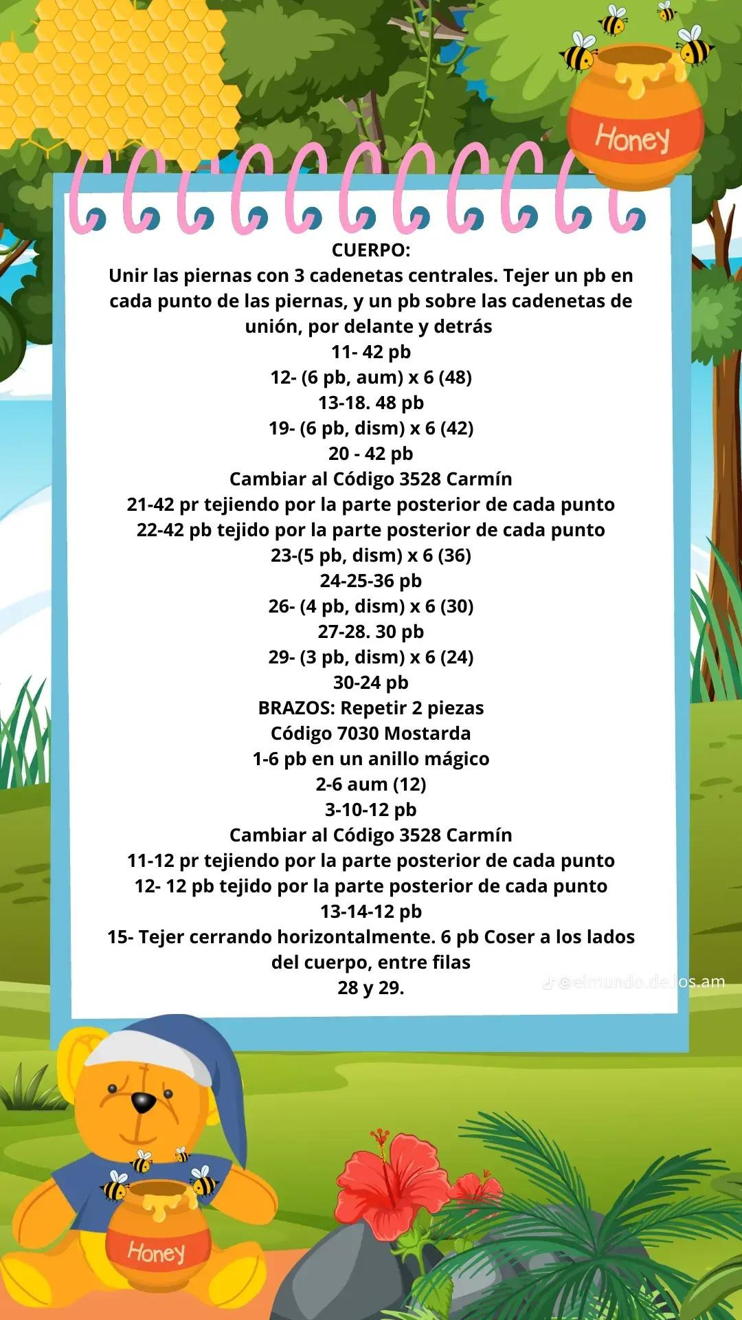 Patrón gratuito de Winnie the Pooh: Gato amarillo con camisa roja