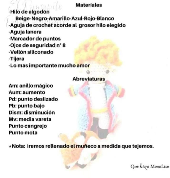 Patrón gratuito El Principito amigurumi y zorro