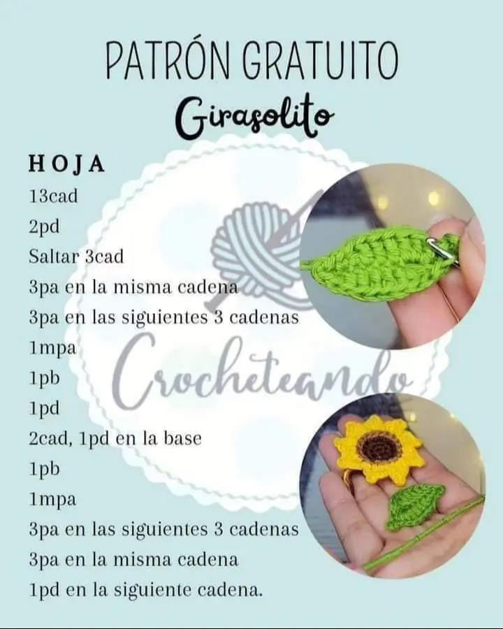 Patrón Gratuito Girasolito: Guía Paso a Paso para Móc Len Hoa Hướng Dương