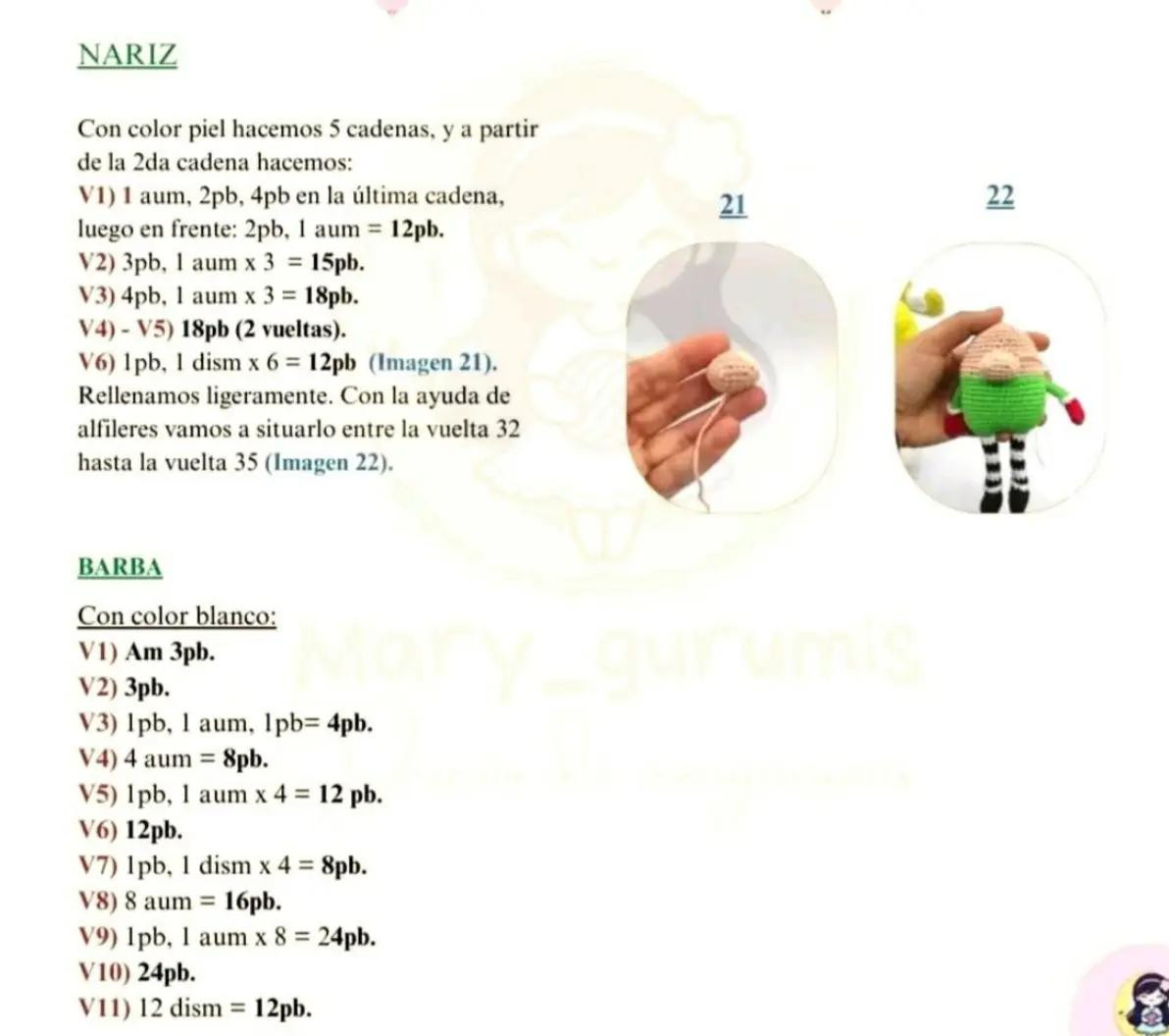 Patrón Gratuito Gnomos Toño y Pancho Navidad