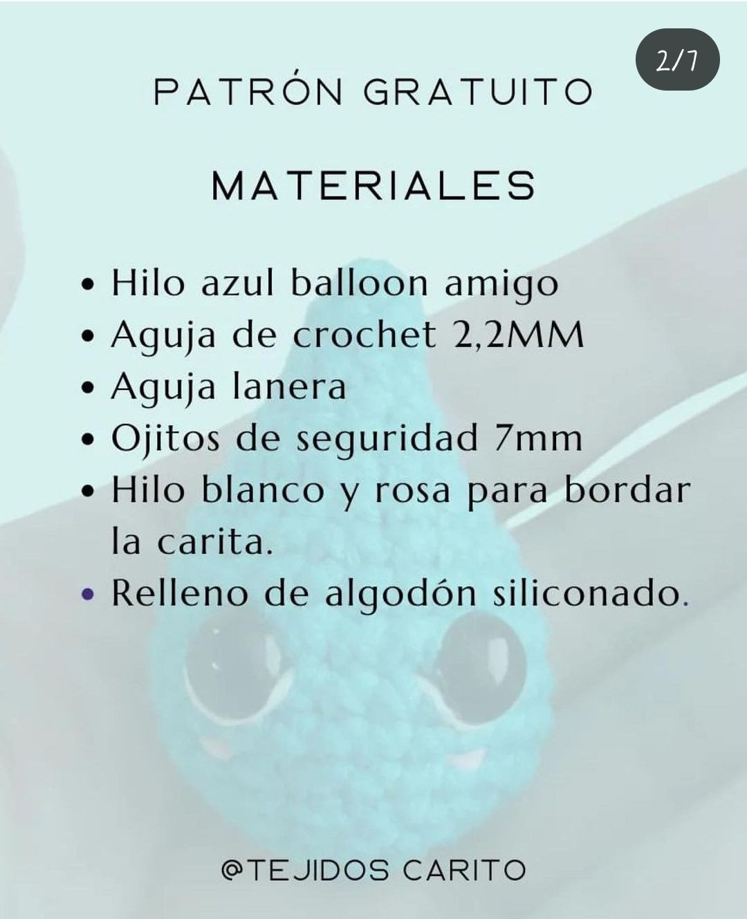 Patrón Gratuito: Gotita de Agua Amigurumi Azul
