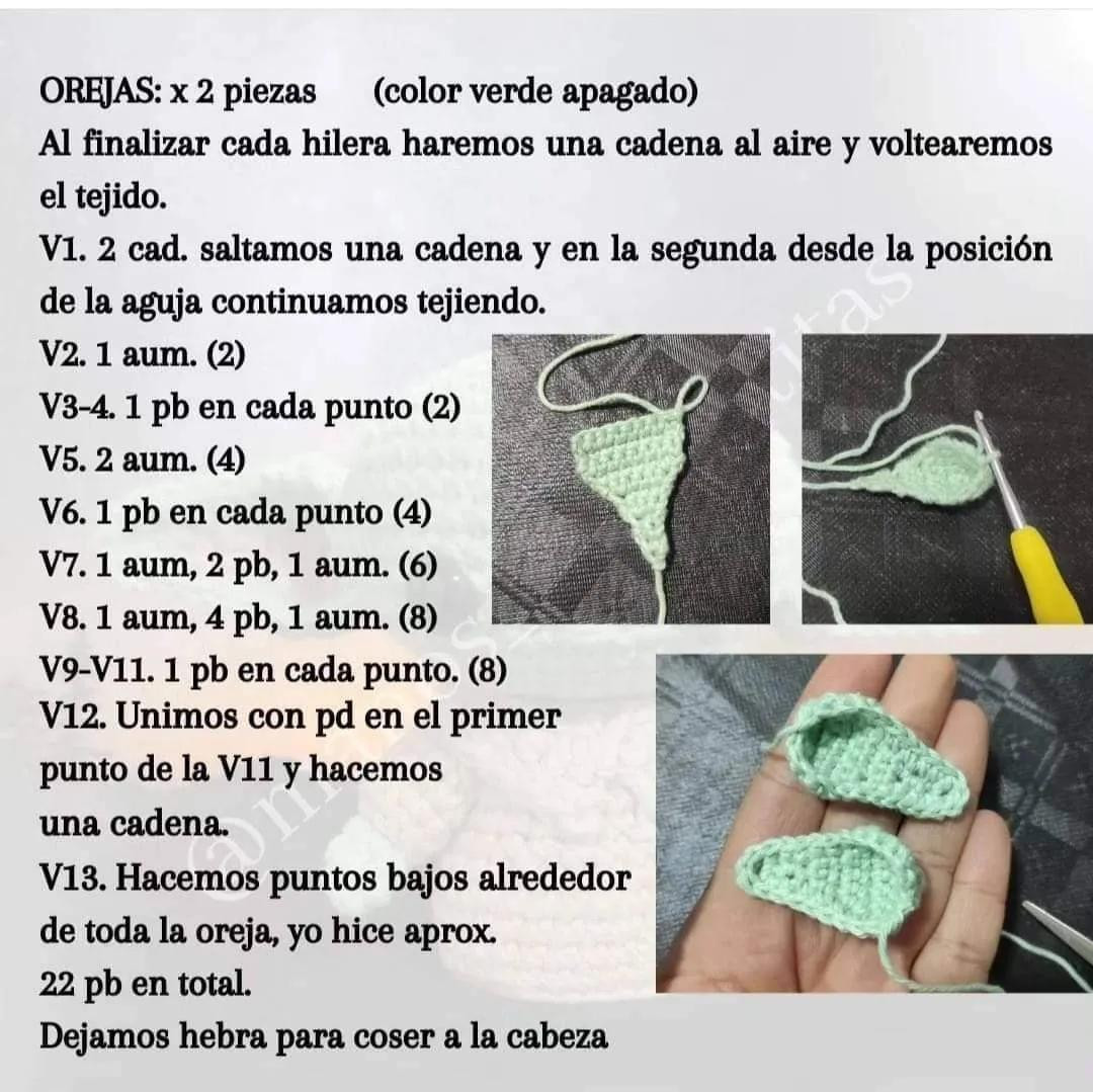 Patrón Gratuito Grogu The Mandalorian Amigurumi