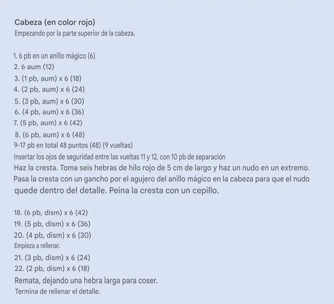 Patrón Gratuito Loro Bebé - Amigurumi Rojo y Azul