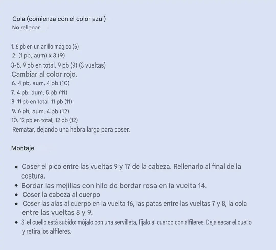 Patrón Gratuito Loro Bebé - Amigurumi Rojo y Azul