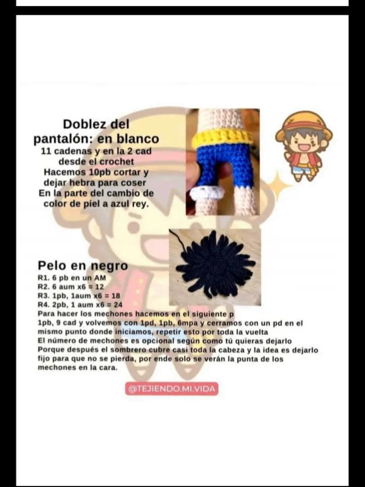 Patrón Gratuito Móc Len Búp bê Monkey D. Luffy One Piece