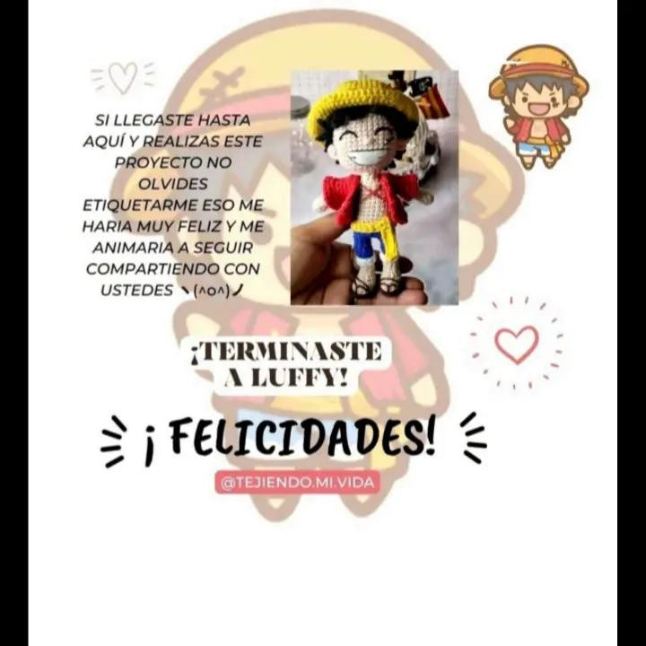 Patrón Gratuito Móc Len Búp bê Monkey D. Luffy One Piece