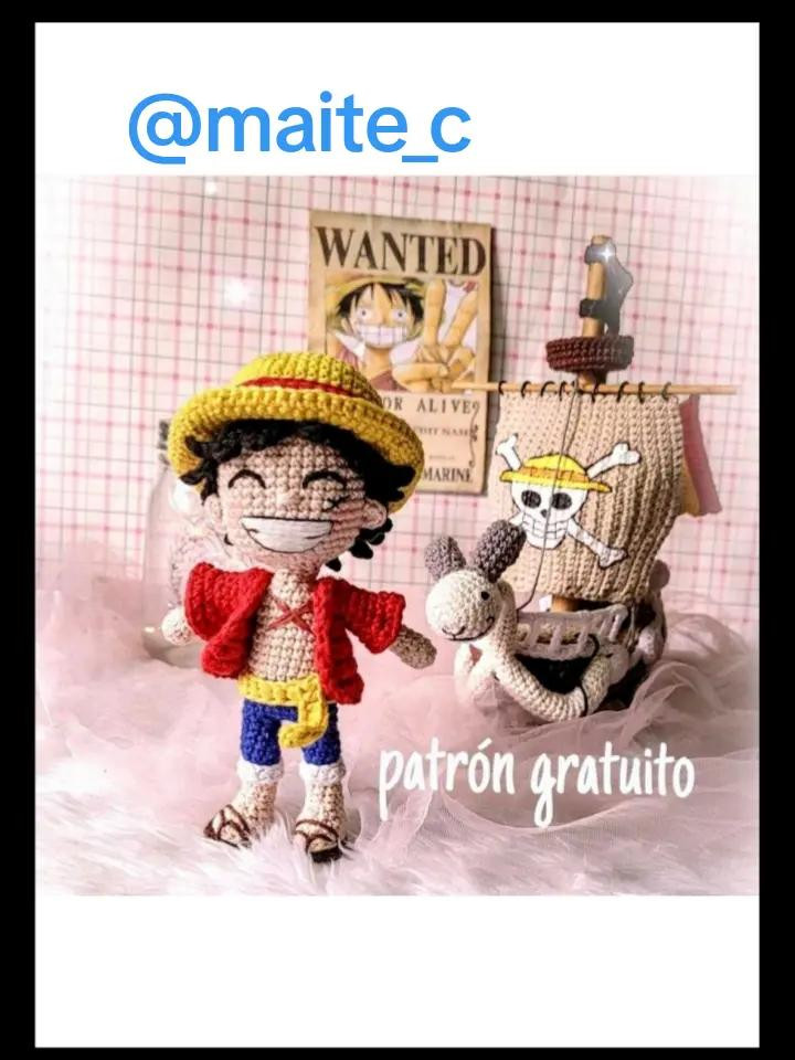 Patrón Gratuito Móc Len Búp bê Monkey D. Luffy One Piece