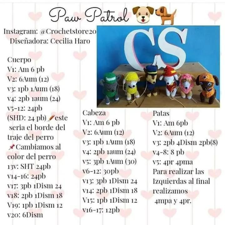 Patrón Gratuito Móc Len Nhân Vật Paw Patrol - Hướng Dẫn Chi Tiết Từng Phần