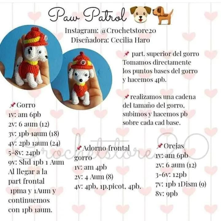 Patrón Gratuito Móc Len Nhân Vật Paw Patrol - Hướng Dẫn Chi Tiết Từng Phần