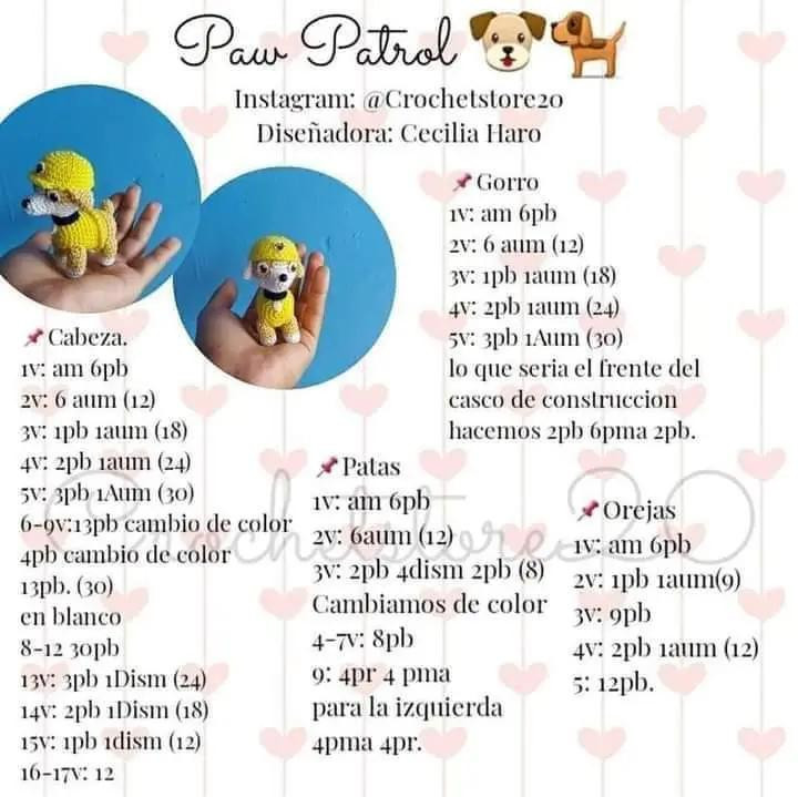 Patrón Gratuito Móc Len Nhân Vật Paw Patrol - Hướng Dẫn Chi Tiết Từng Phần