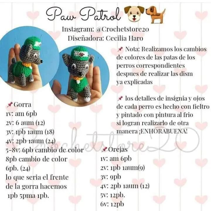 Patrón Gratuito Móc Len Nhân Vật Paw Patrol - Hướng Dẫn Chi Tiết Từng Phần