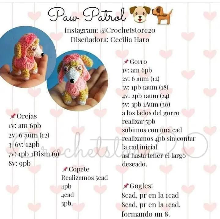 Patrón Gratuito Móc Len Nhân Vật Paw Patrol - Hướng Dẫn Chi Tiết Từng Phần