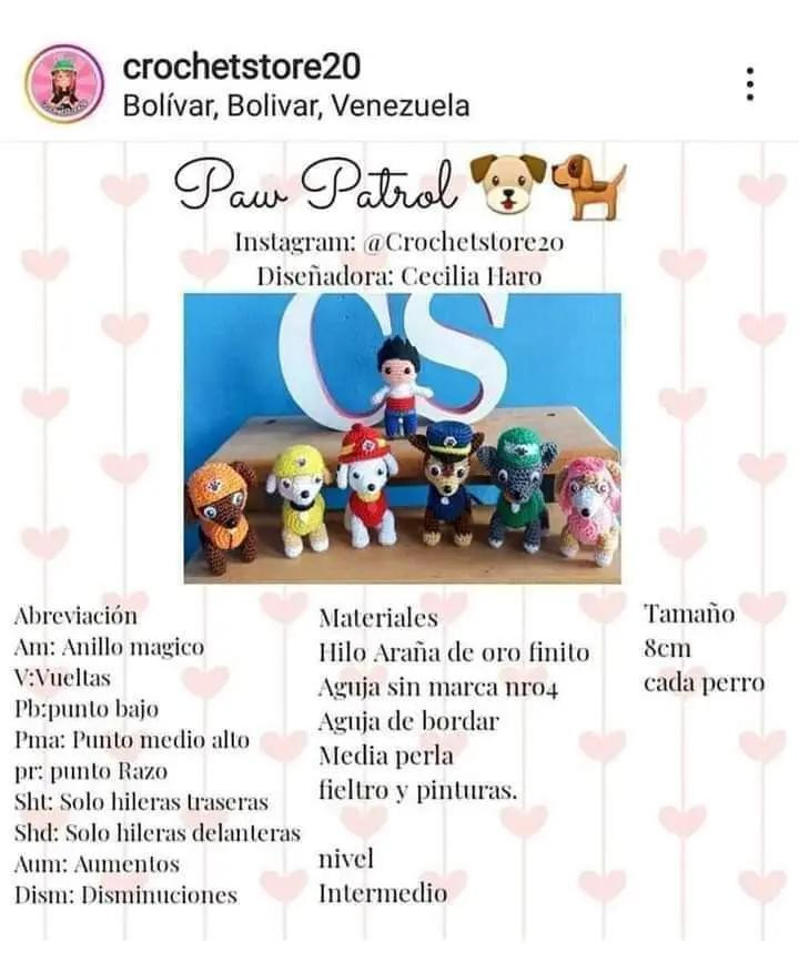 Patrón Gratuito Móc Len Nhân Vật Paw Patrol - Hướng Dẫn Chi Tiết Từng Phần