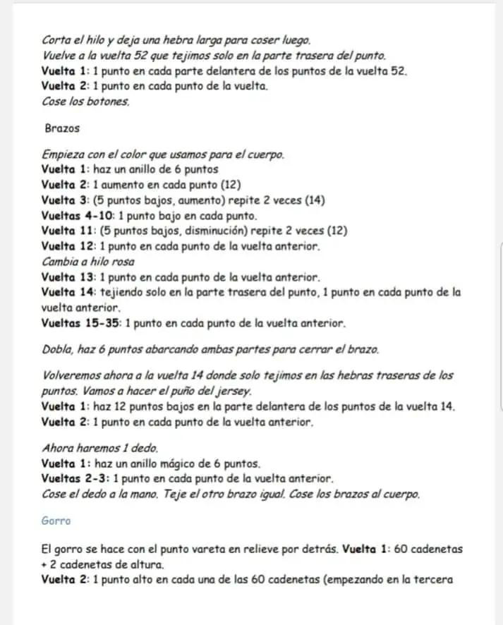 Patrón Gratuito Muñeca Amigurumi Molly con Gorro y Ropa