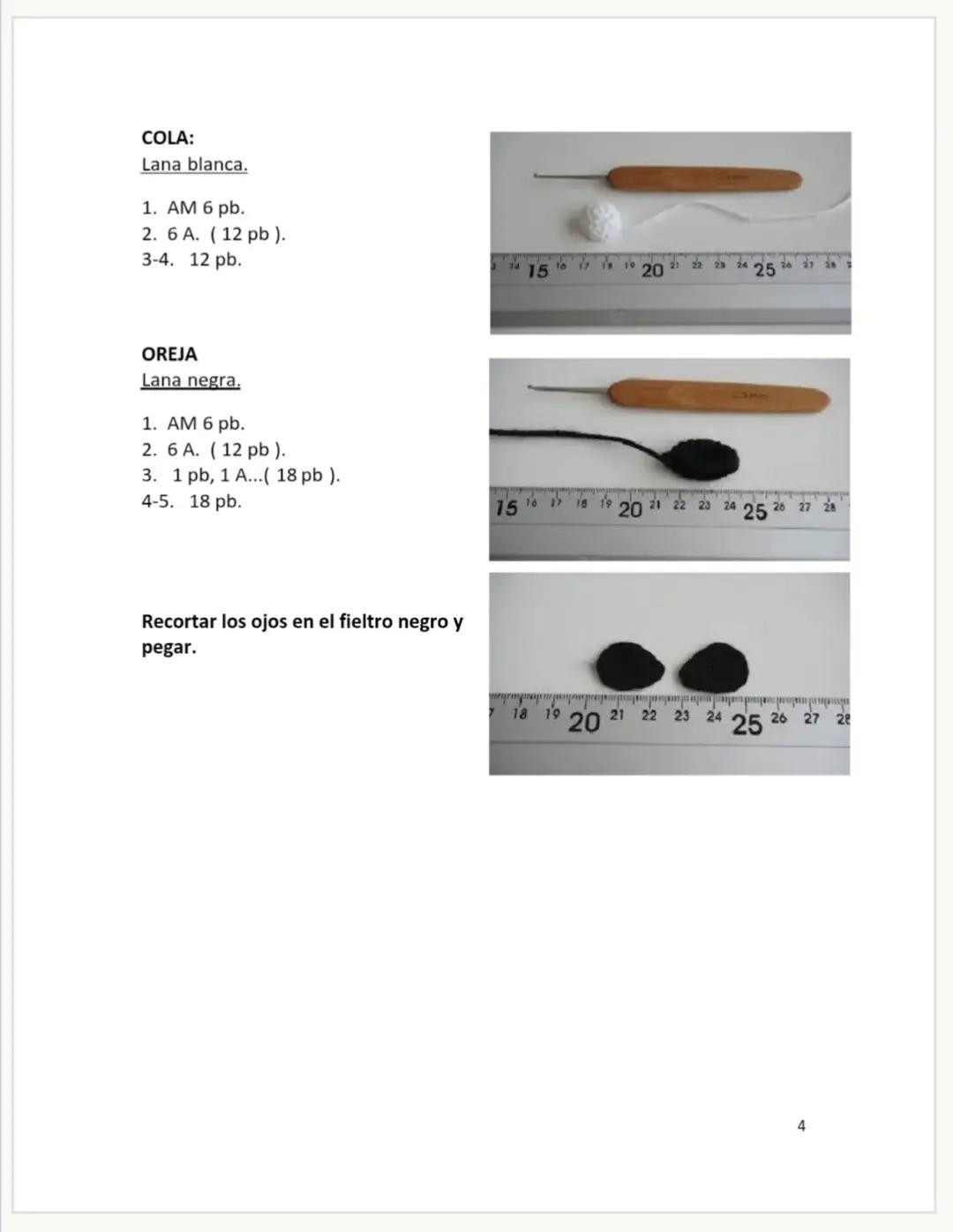 Patrón Gratuito Oso Panda Amigurumi: Guía de Móc Len con Lana Negra y Blanca