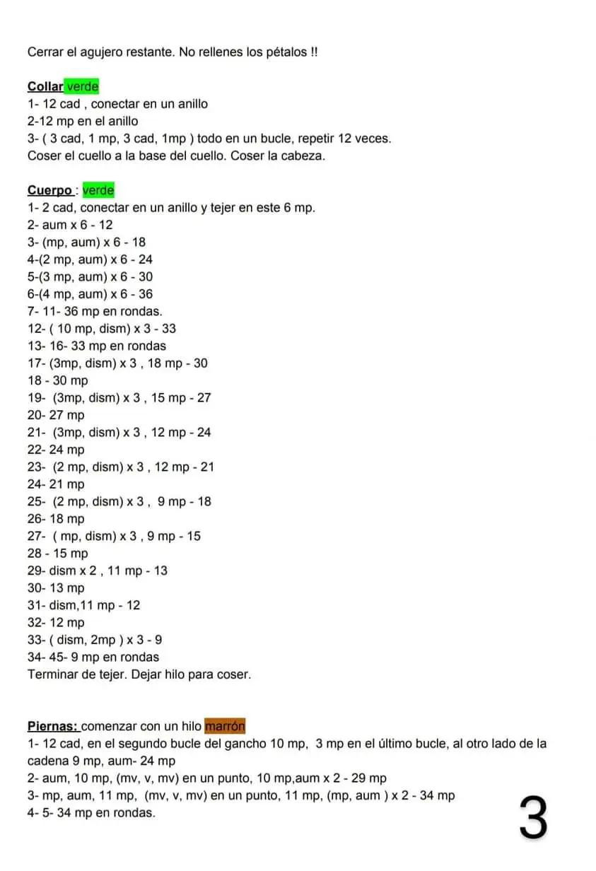 Patrón gratuito para amigurumi Flor Sentada con instrucciones paso a paso en español