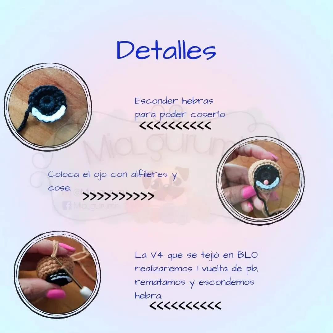 Patrón gratuito para amigurumi Mini Pou con ojos grandes