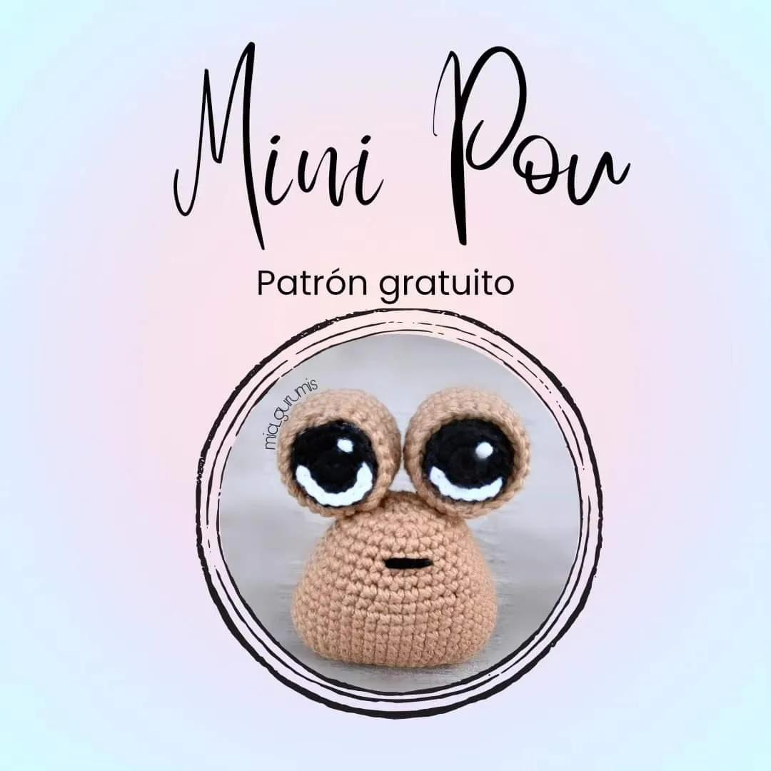Patrón gratuito para amigurumi Mini Pou con ojos grandes