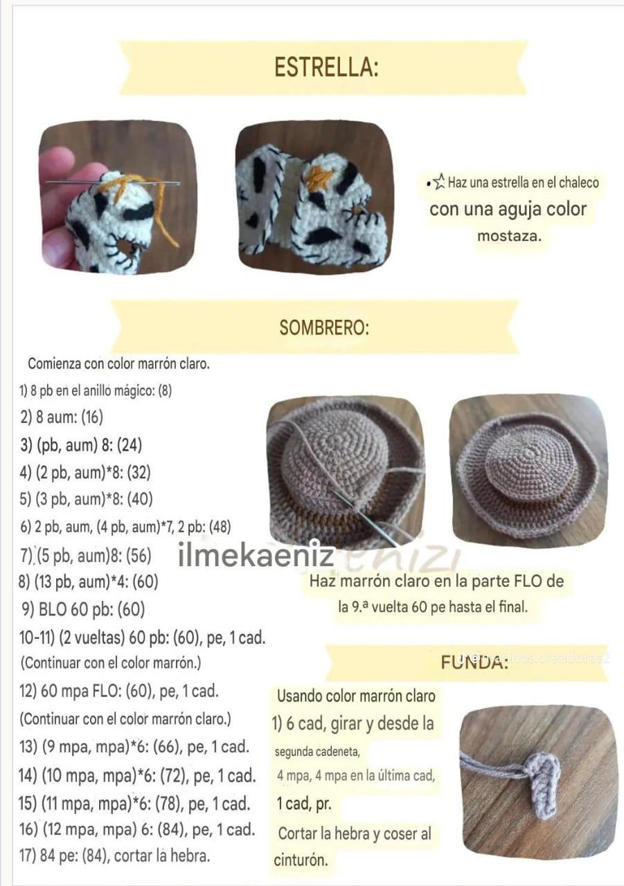 Patrón gratuito para amigurumi Woody de Toy Story en español