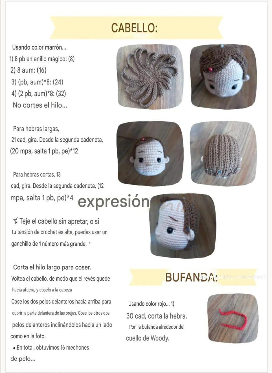 Patrón gratuito para amigurumi Woody de Toy Story en español