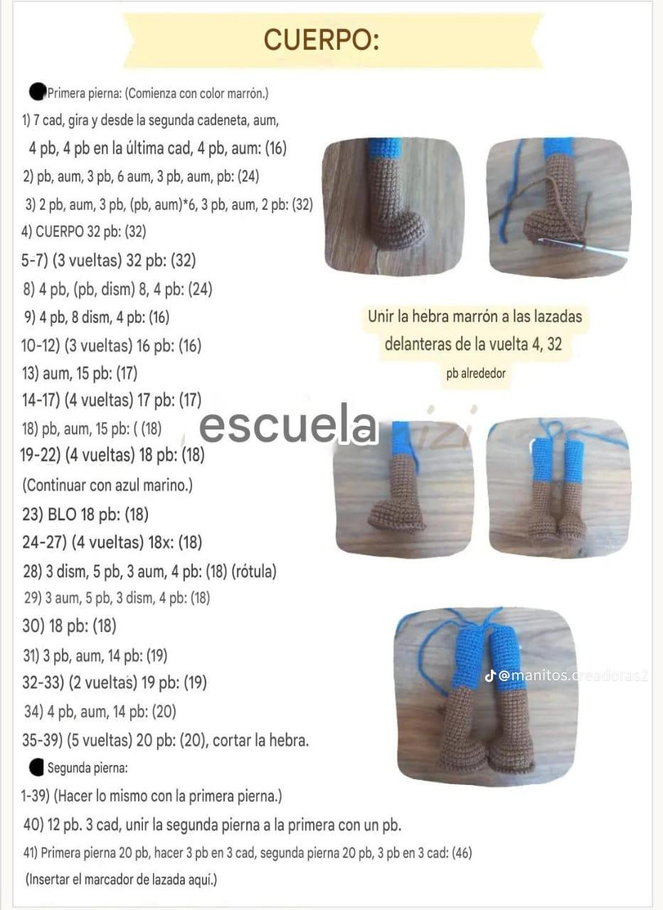 Patrón gratuito para amigurumi Woody de Toy Story en español