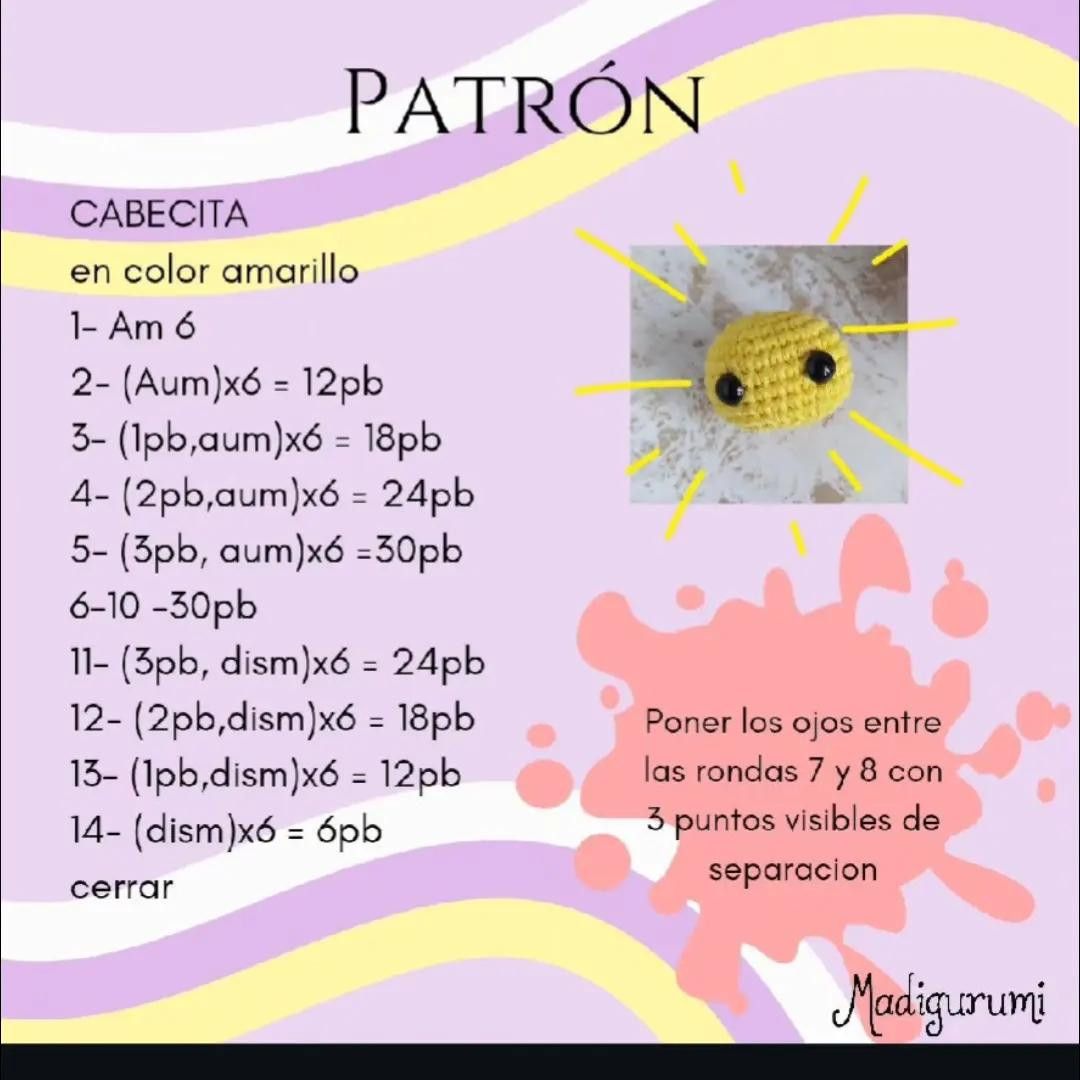 Patrón gratuito para Llavero Pikachu amigurumi en amarillo y negro
