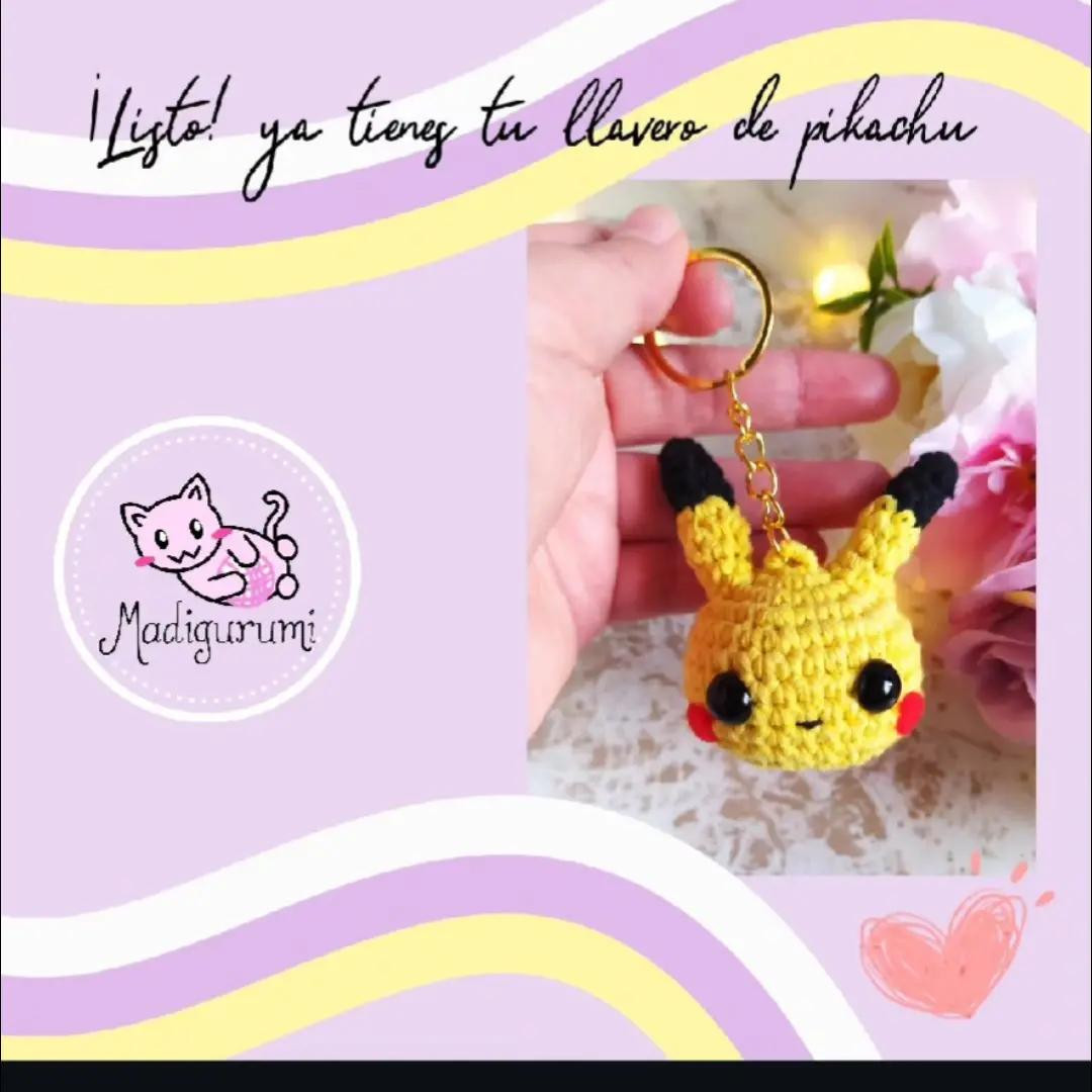 Patrón gratuito para Llavero Pikachu amigurumi en amarillo y negro