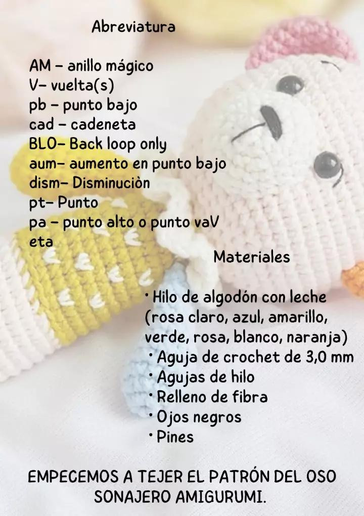 Patrón Gratuito para Tejer Sonajero Pequeño Oso Amigurumi