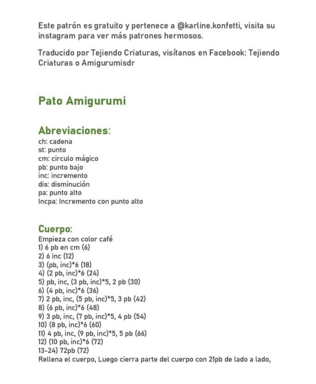 Patrón Gratuito Pato Amigurumi con Moño Rojo y Cabeza Verde