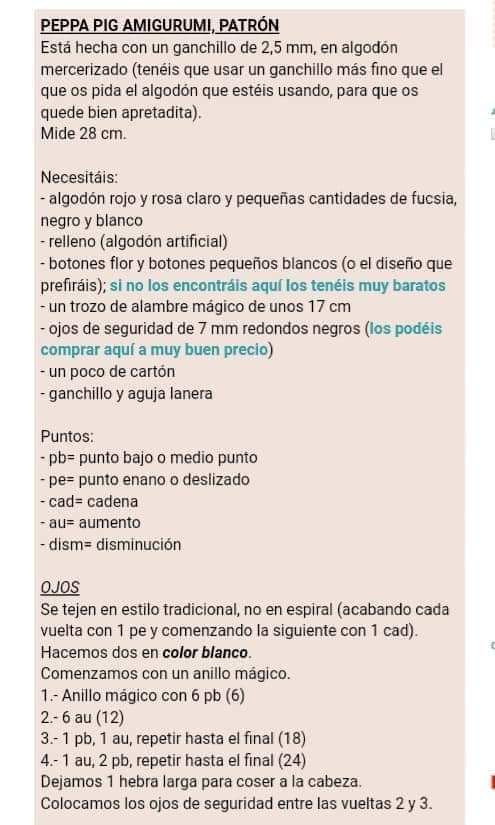 Patrón gratuito Peppa Pig amigurumi de crochet con vestido rojo y flores
