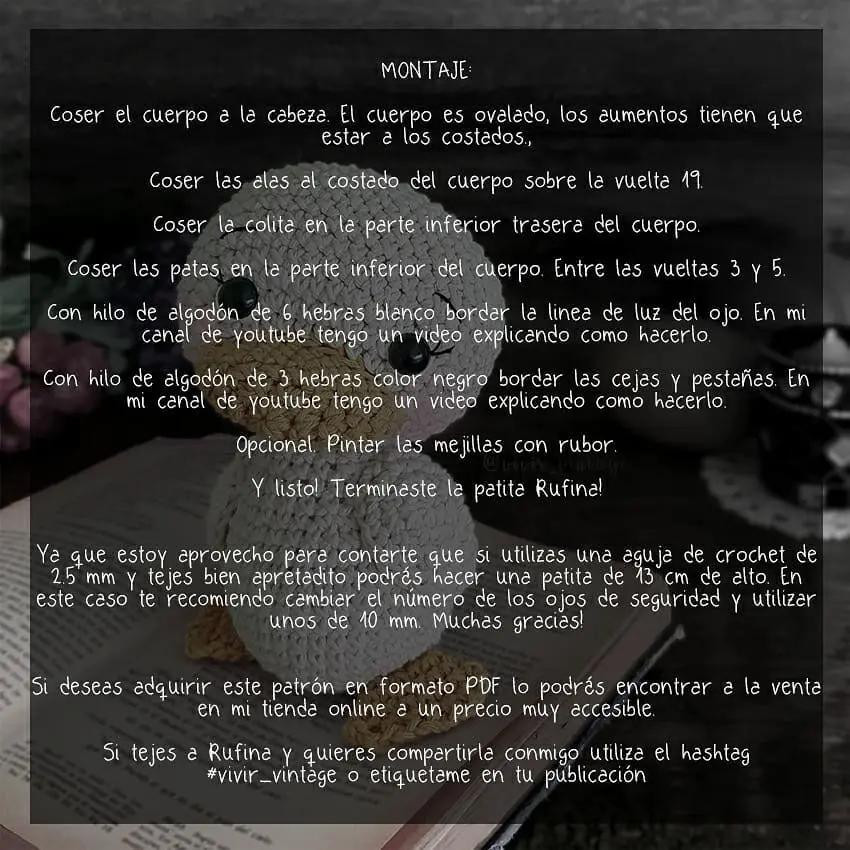 Patrón Gratuito Rufina la Patita: Tutorial Amigurumi Pato Móc Len Chi Tiết