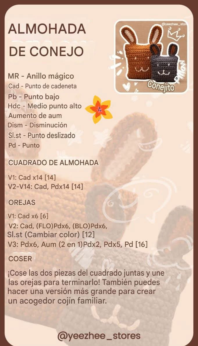 Patrón gratuito zarigüeya amigurumi y almohada de conejo