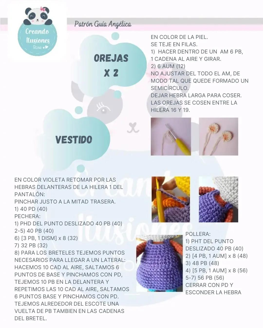 Patrón Guía Amigurumi Angelica Rugrats