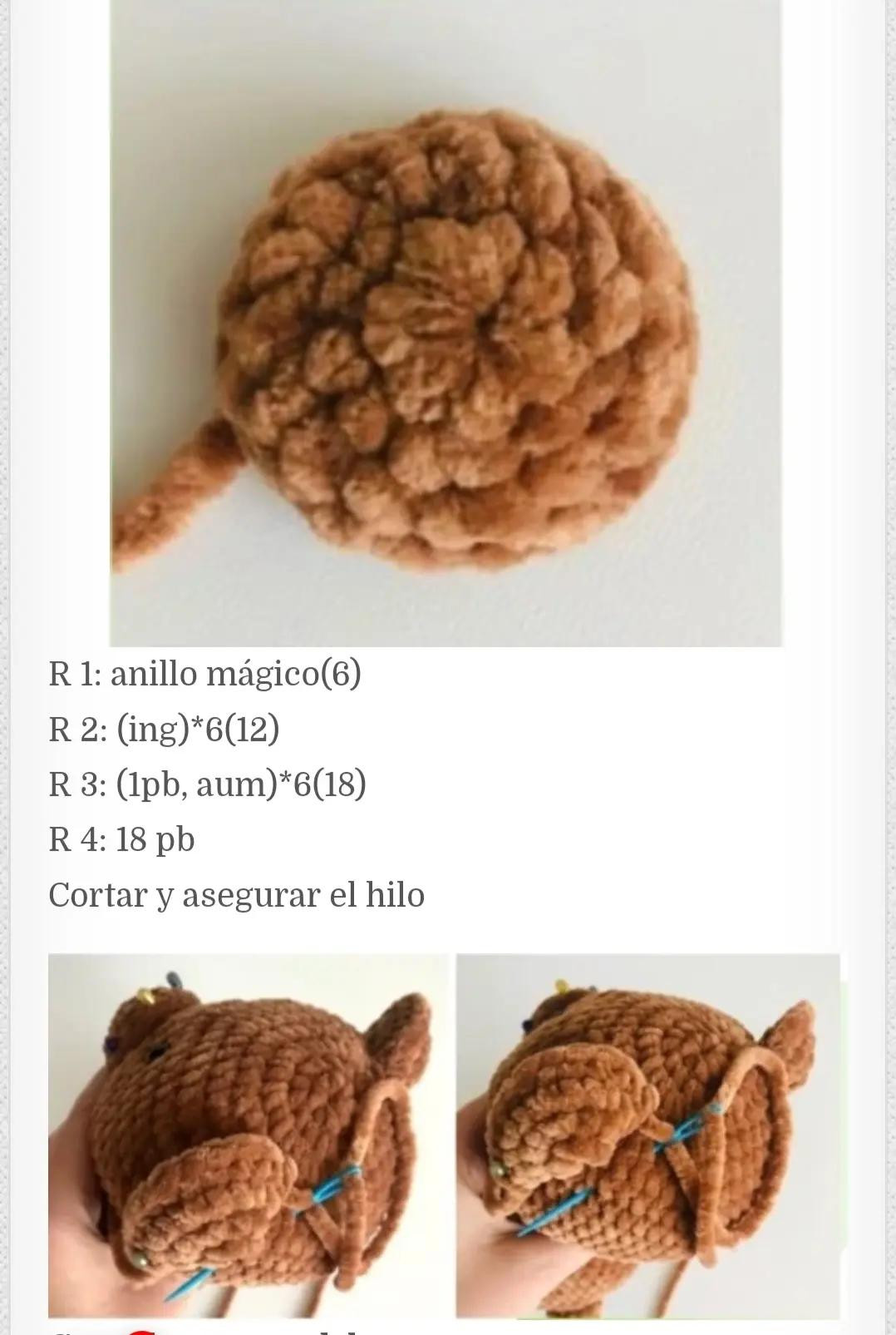 Patrón libre de osito de peluche Amigurumi con jersey