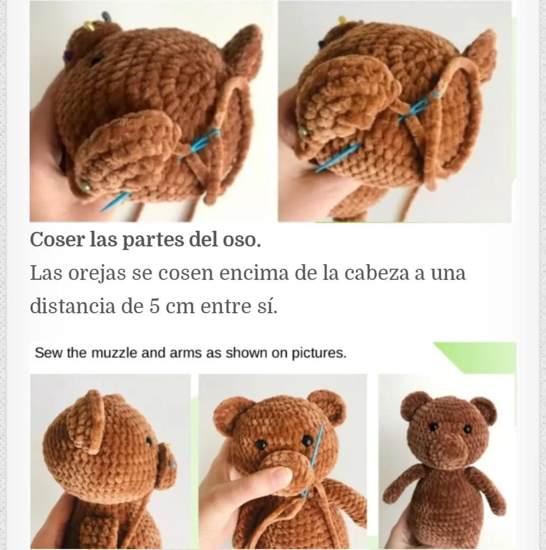 Patrón libre de osito de peluche Amigurumi con jersey