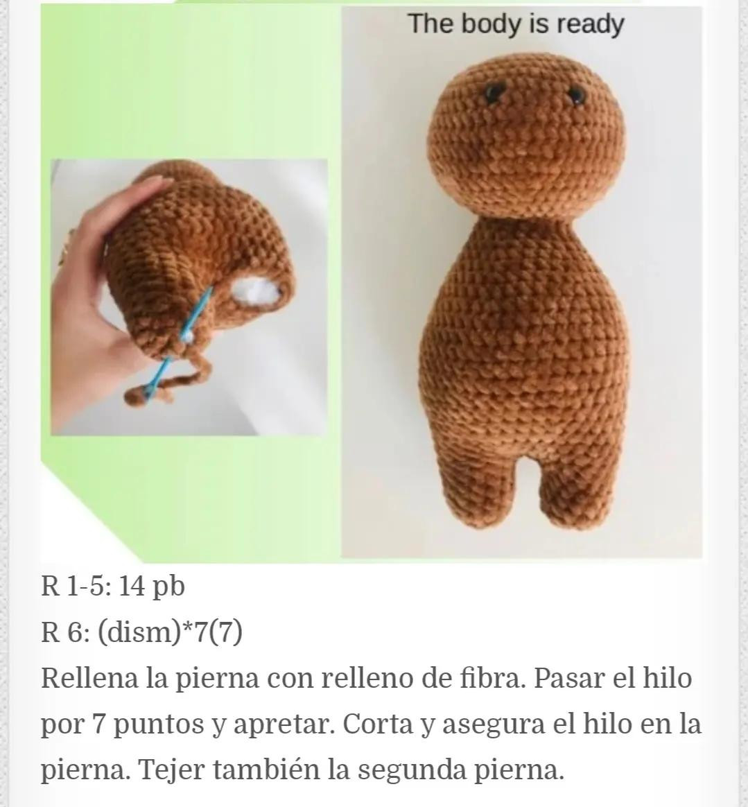 Patrón libre de osito de peluche Amigurumi con jersey
